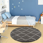 Moroccan Dark Grey Shaggy Rug | 840 - Bargainia.com - 