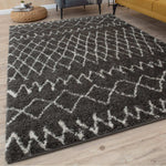 Moroccan Dark Grey Shaggy Rug | 940 - Bargainia.com - 
