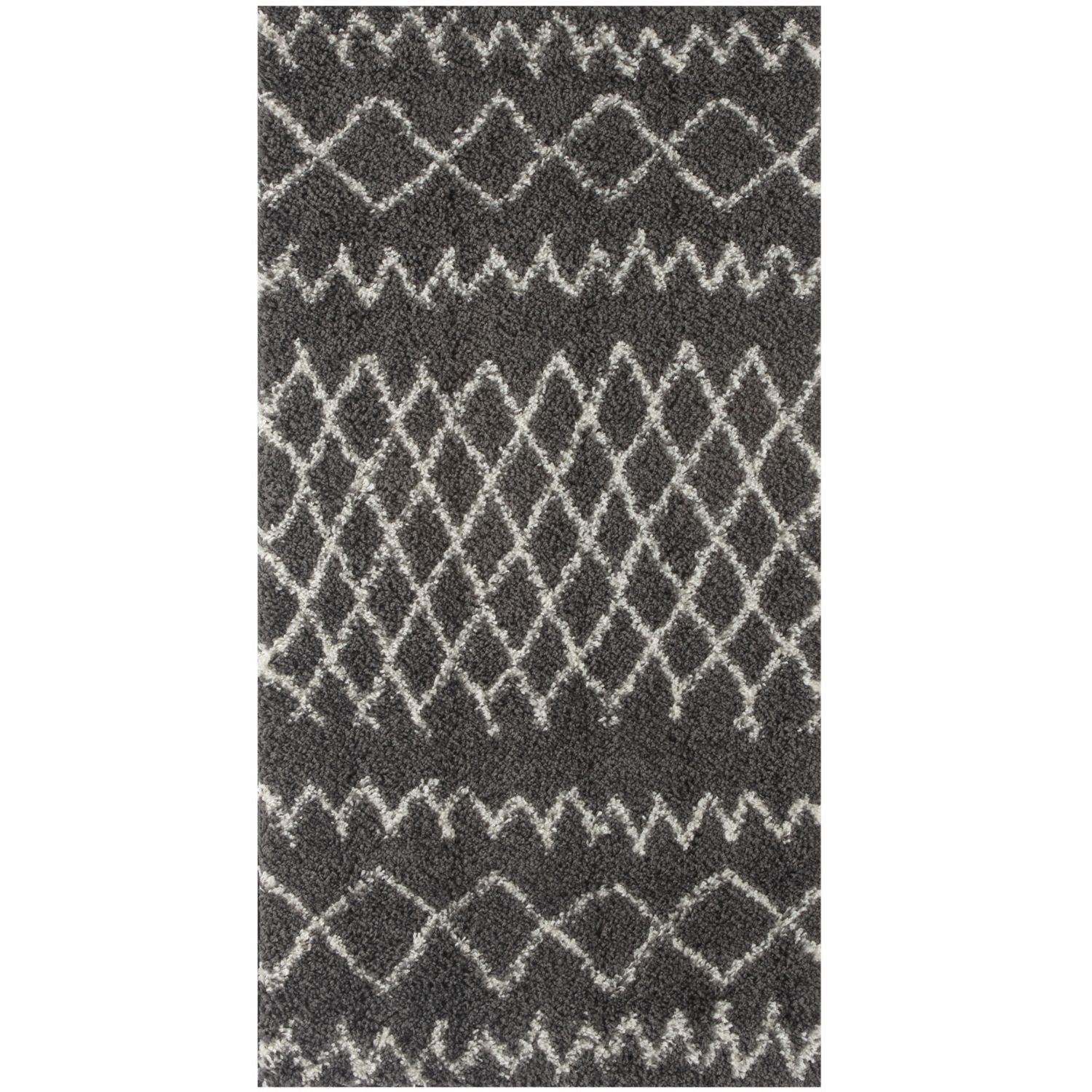 Moroccan Dark Grey Shaggy Rug | 940 - Bargainia.com - 5056584513561 - 3554