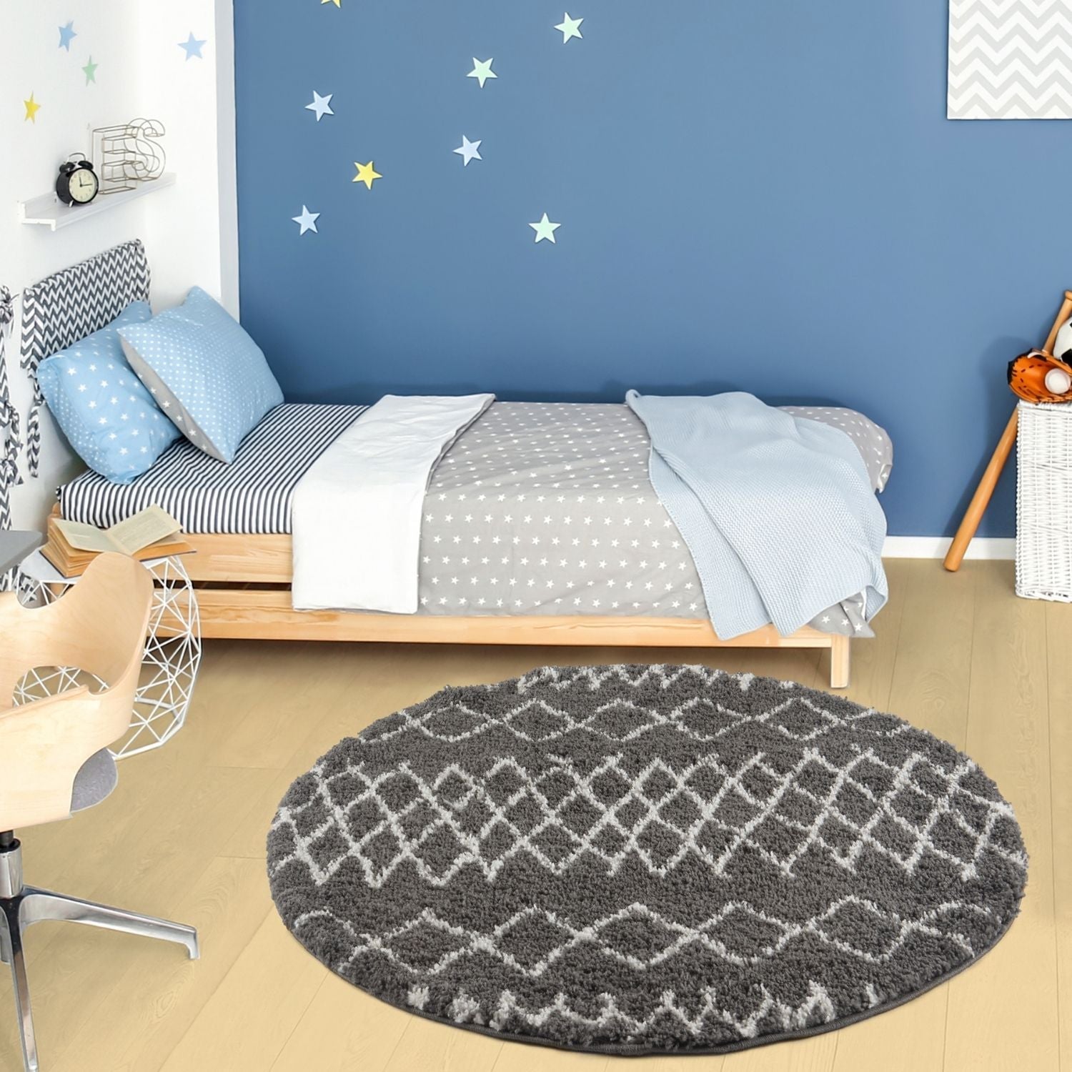 Moroccan Dark Grey Shaggy Rug | 940 - Bargainia.com - 