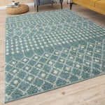 Moroccan Duck Egg Blue Shaggy Rug | 1050 - Bargainia.com - 