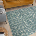 Moroccan Duck Egg Blue Shaggy Rug | 1050 - Bargainia.com - 