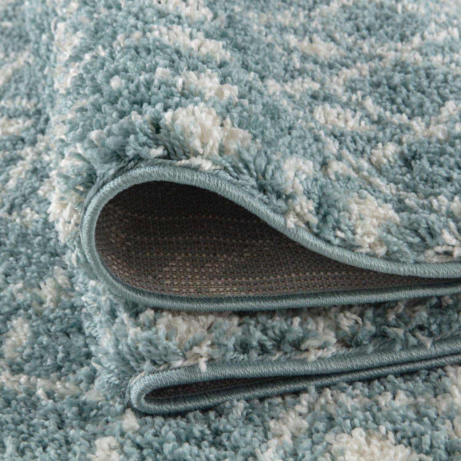 Moroccan Duck Egg Blue Shaggy Rug | 1050 - Bargainia.com - 5056584541533 - 3623