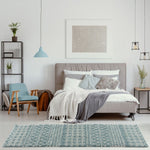 Moroccan Duck Egg Blue Shaggy Rug | 1050 - Bargainia.com - 
