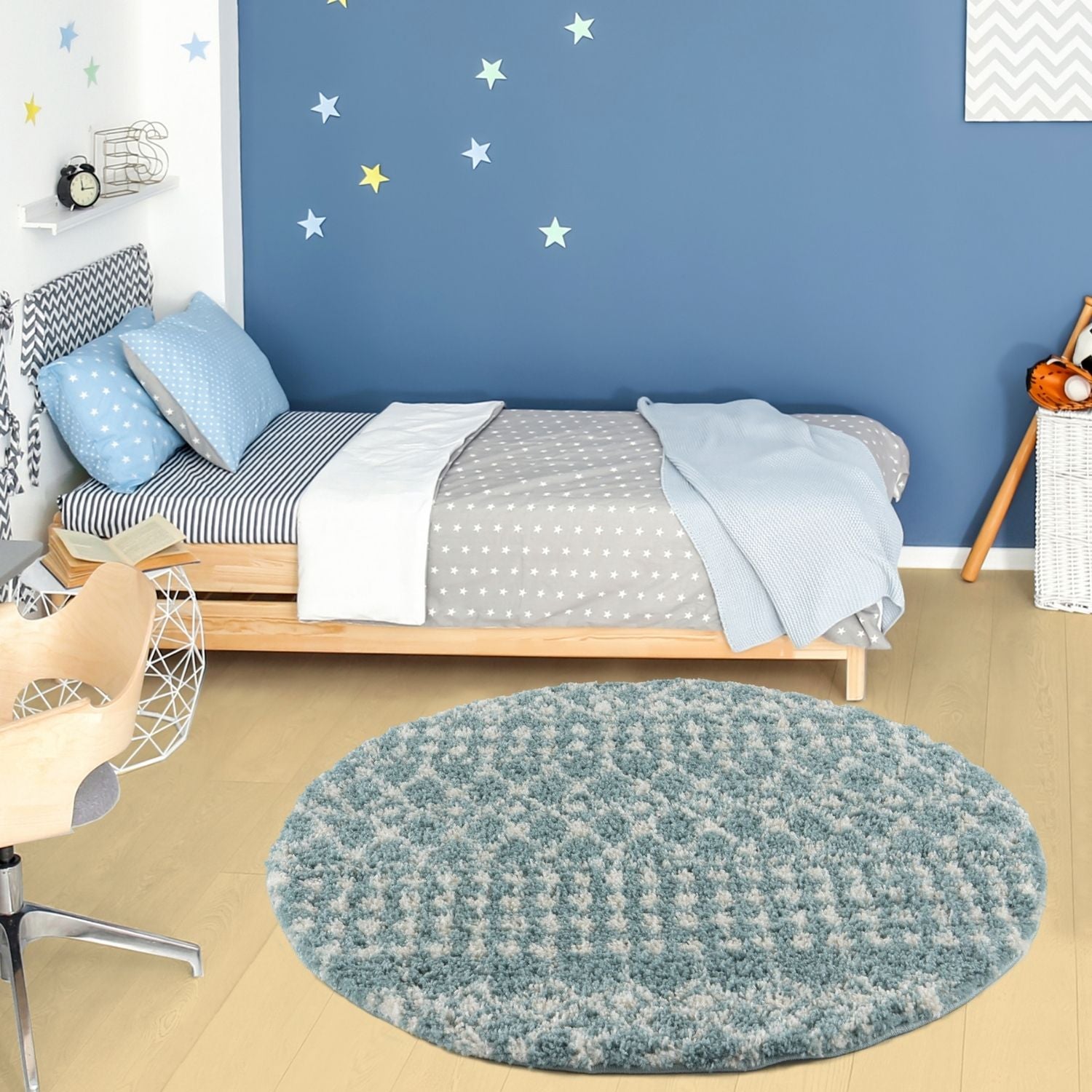 Moroccan Duck Egg Blue Shaggy Rug | 1050 - Bargainia.com - 5056584541779 - 3626