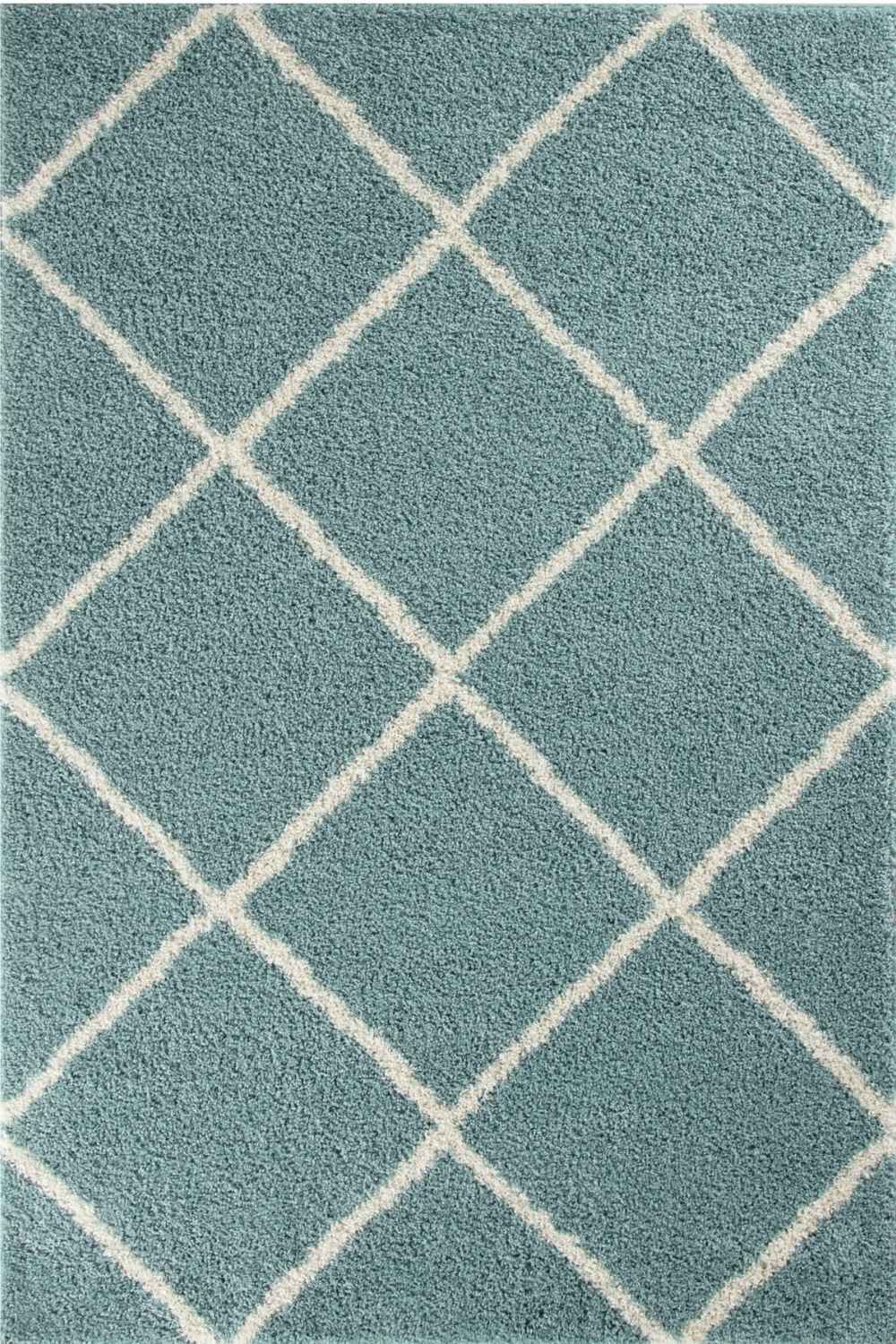 Moroccan Duck Egg Blue Shaggy Rug | 550 - Bargainia.com - 5056584503043 - 3210