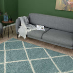 Moroccan Duck Egg Blue Shaggy Rug | 550 - Bargainia.com - 