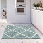 Moroccan Duck Egg Blue Shaggy Rug | 550 - Bargainia.com - 