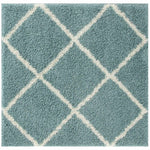 Moroccan Duck Egg Blue Shaggy Rug | 550 - Bargainia.com - 