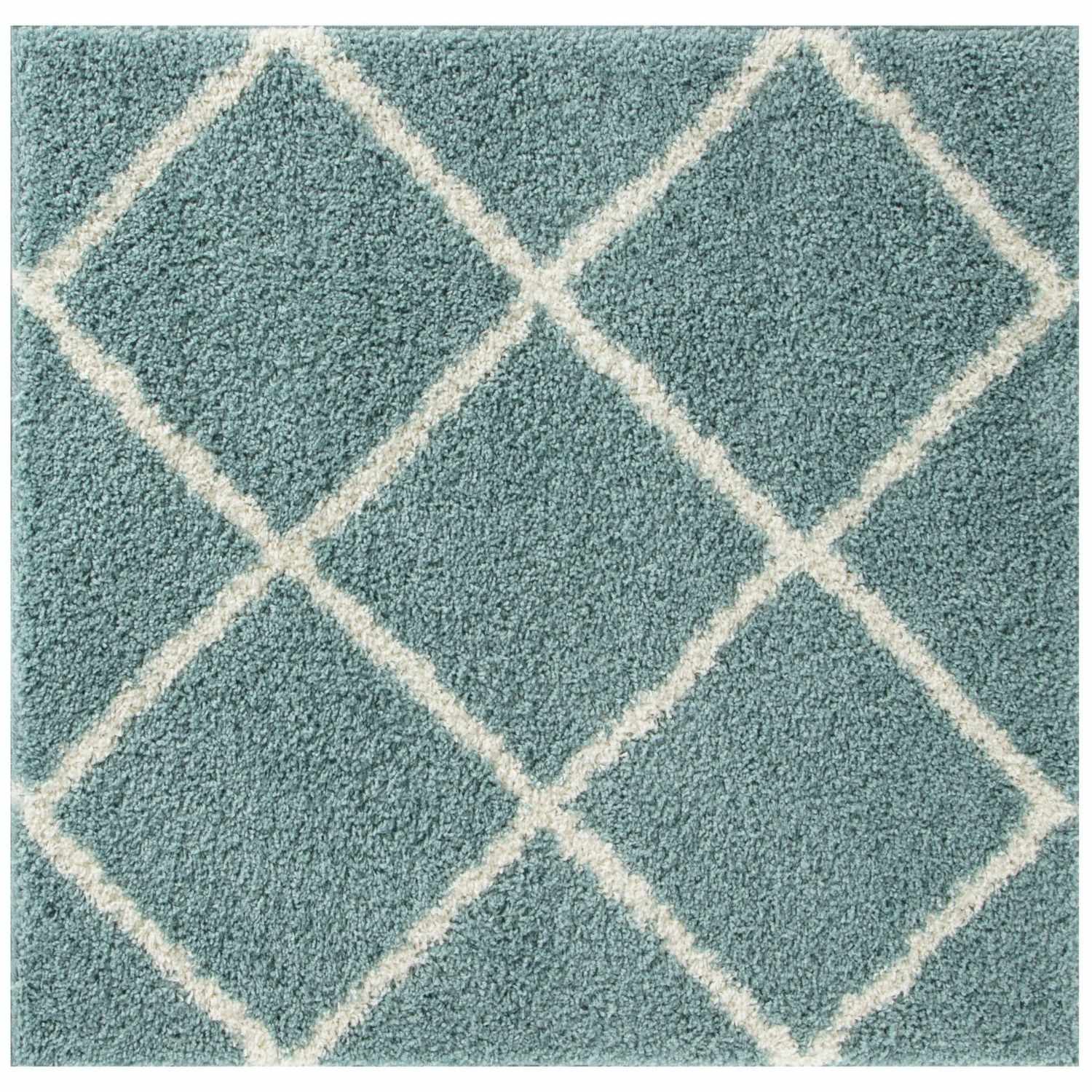 Moroccan Duck Egg Blue Shaggy Rug | 550 - Bargainia.com - 