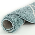 Moroccan Duck Egg Blue Shaggy Rug | 550 - Bargainia.com - 
