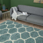 Moroccan Duck Egg Blue Shaggy Rug | 650 - Bargainia.com - 