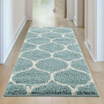 Moroccan Duck Egg Blue Shaggy Rug | 650 - Bargainia.com - 