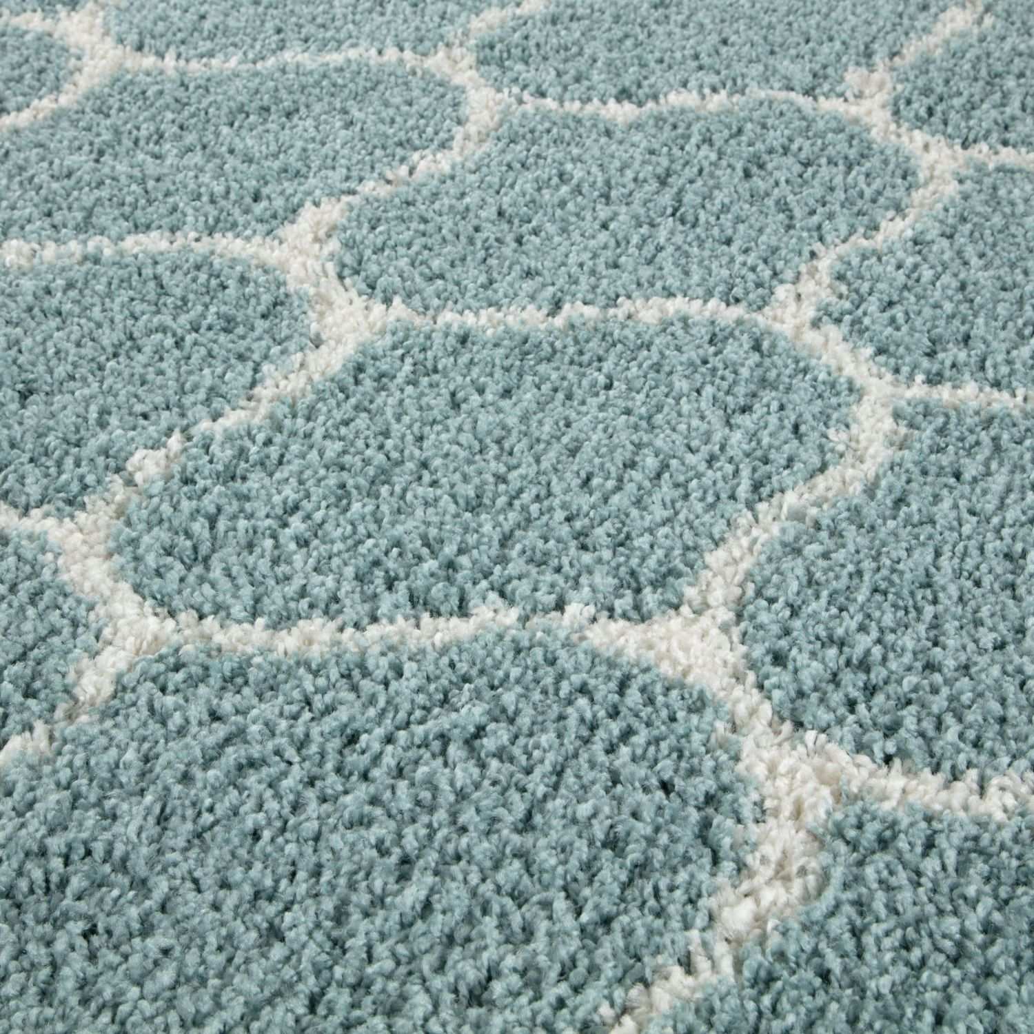 Moroccan Duck Egg Blue Shaggy Rug | 650 - Bargainia.com - 