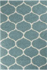 Moroccan Duck Egg Blue Shaggy Rug | 650 - Bargainia.com - 