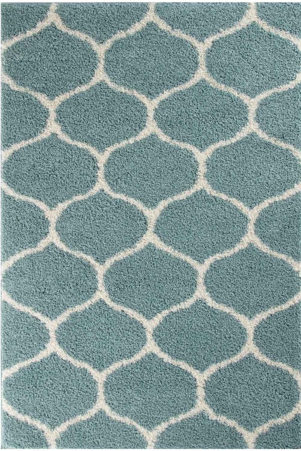 Moroccan Duck Egg Blue Shaggy Rug | 650 - Bargainia.com - 5056584503647 - 3270