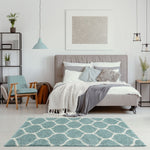 Moroccan Duck Egg Blue Shaggy Rug | 650 - Bargainia.com - 