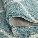 Moroccan Duck Egg Blue Shaggy Rug | 650 - Bargainia.com - 
