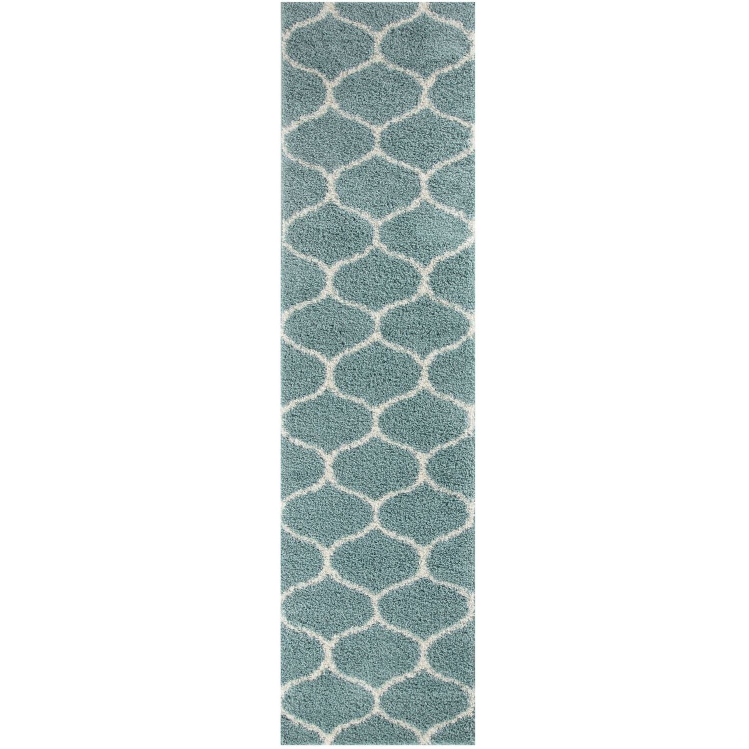 Moroccan Duck Egg Blue Shaggy Rug | 650 - Bargainia.com - 