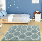 Moroccan Duck Egg Blue Shaggy Rug | 650 - Bargainia.com - 