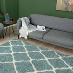Moroccan Duck Egg Blue Shaggy Rug | 750 - Bargainia.com - 