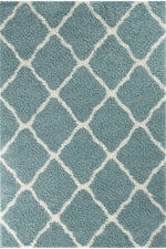 Moroccan Duck Egg Blue Shaggy Rug | 750 - Bargainia.com - 