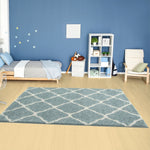 Moroccan Duck Egg Blue Shaggy Rug | 750 - Bargainia.com - 