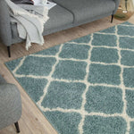 Moroccan Duck Egg Blue Shaggy Rug | 750 - Bargainia.com - 