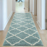 Moroccan Duck Egg Blue Shaggy Rug | 750 - Bargainia.com - 