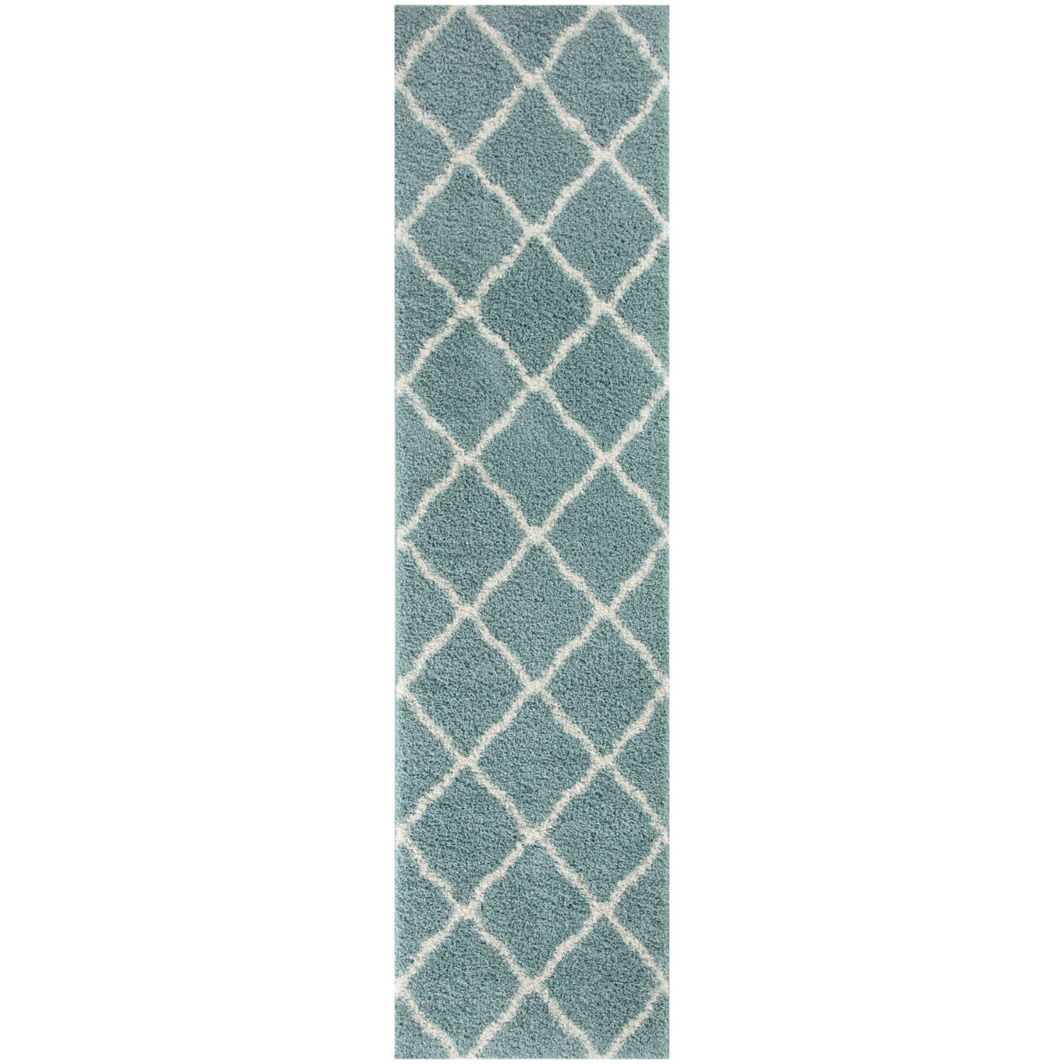Moroccan Duck Egg Blue Shaggy Rug | 750 - Bargainia.com - 5056584504361 - 3332