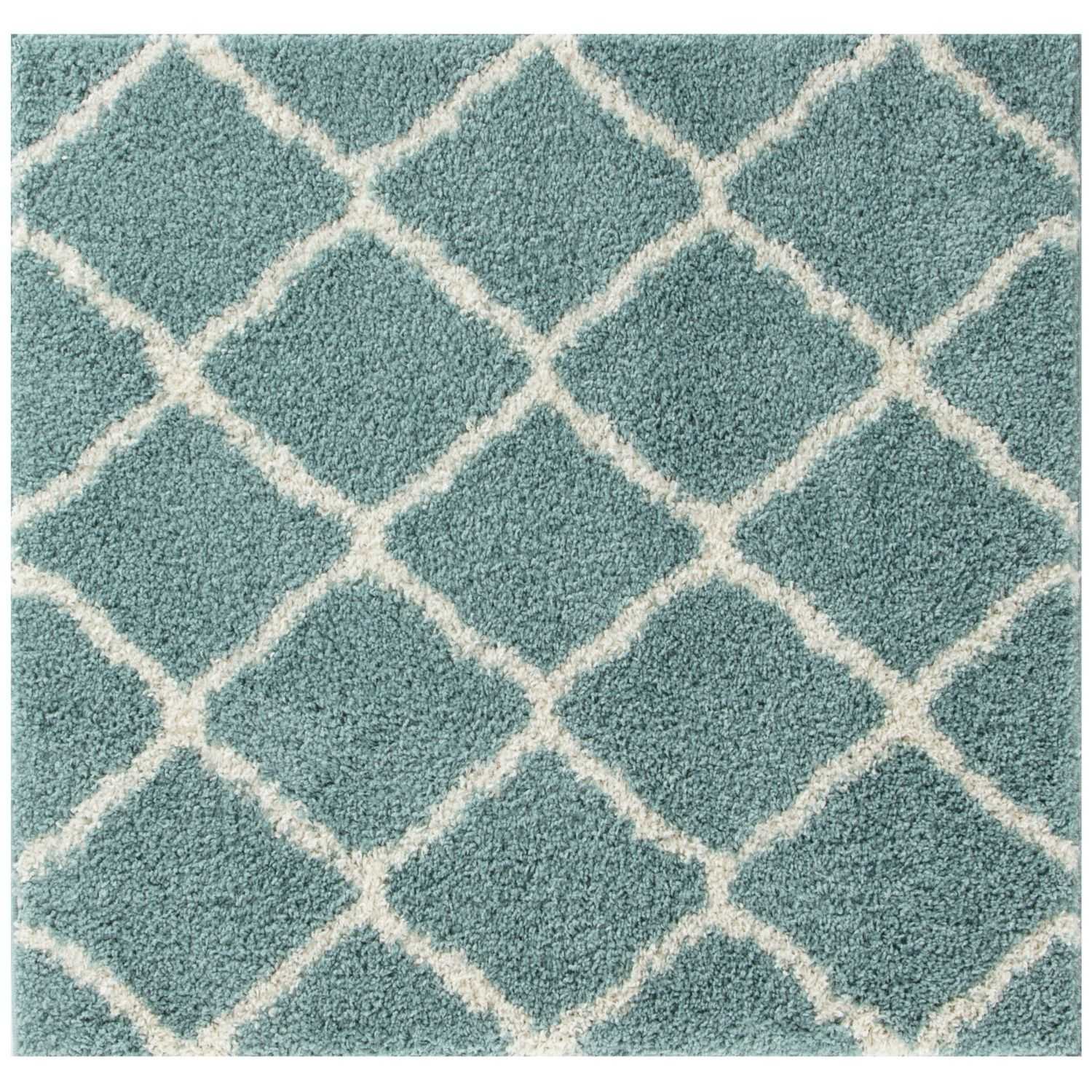 Moroccan Duck Egg Blue Shaggy Rug | 750 - Bargainia.com - 5056584504422 - 3333