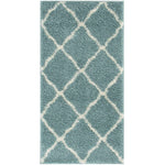 Moroccan Duck Egg Blue Shaggy Rug | 750 - Bargainia.com - 