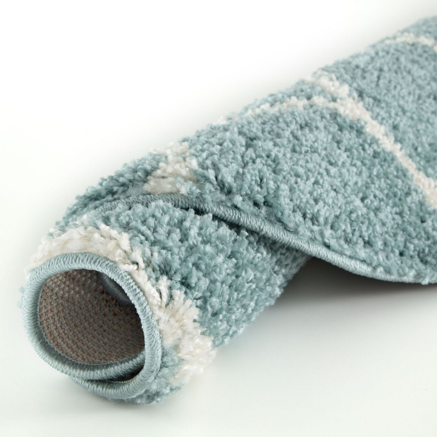 Moroccan Duck Egg Blue Shaggy Rug | 750 - Bargainia.com - 5056584504484 - 3334