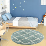 Moroccan Duck Egg Blue Shaggy Rug | 750 - Bargainia.com - 