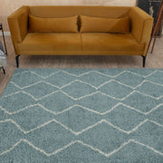 Moroccan Duck Egg Blue Shaggy Rug | 850 - Bargainia.com - 5056584513394 - 3503