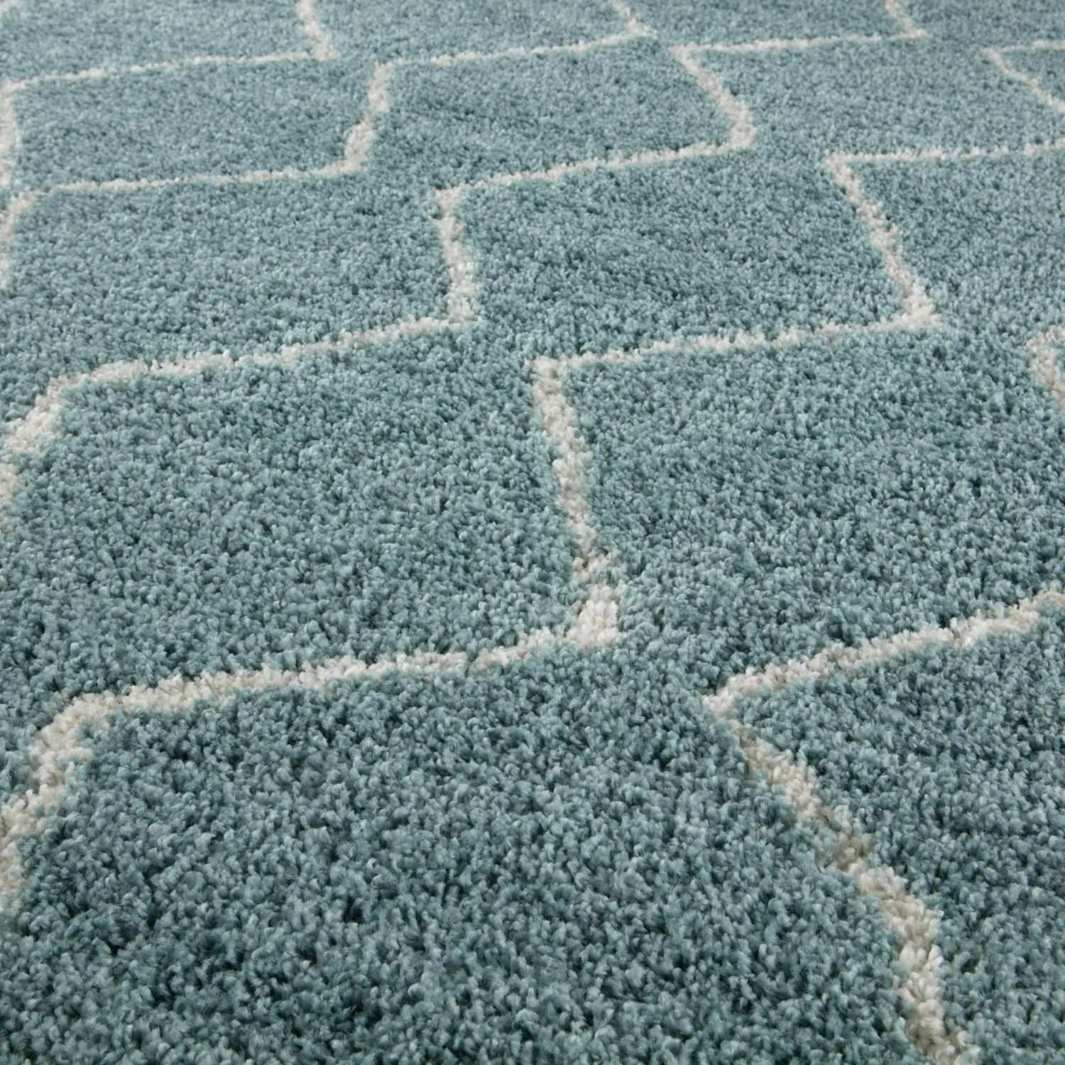 Moroccan Duck Egg Blue Shaggy Rug | 850 - Bargainia.com - 5056584513394 - 3503