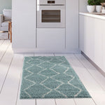 Moroccan Duck Egg Blue Shaggy Rug | 850 - Bargainia.com - 