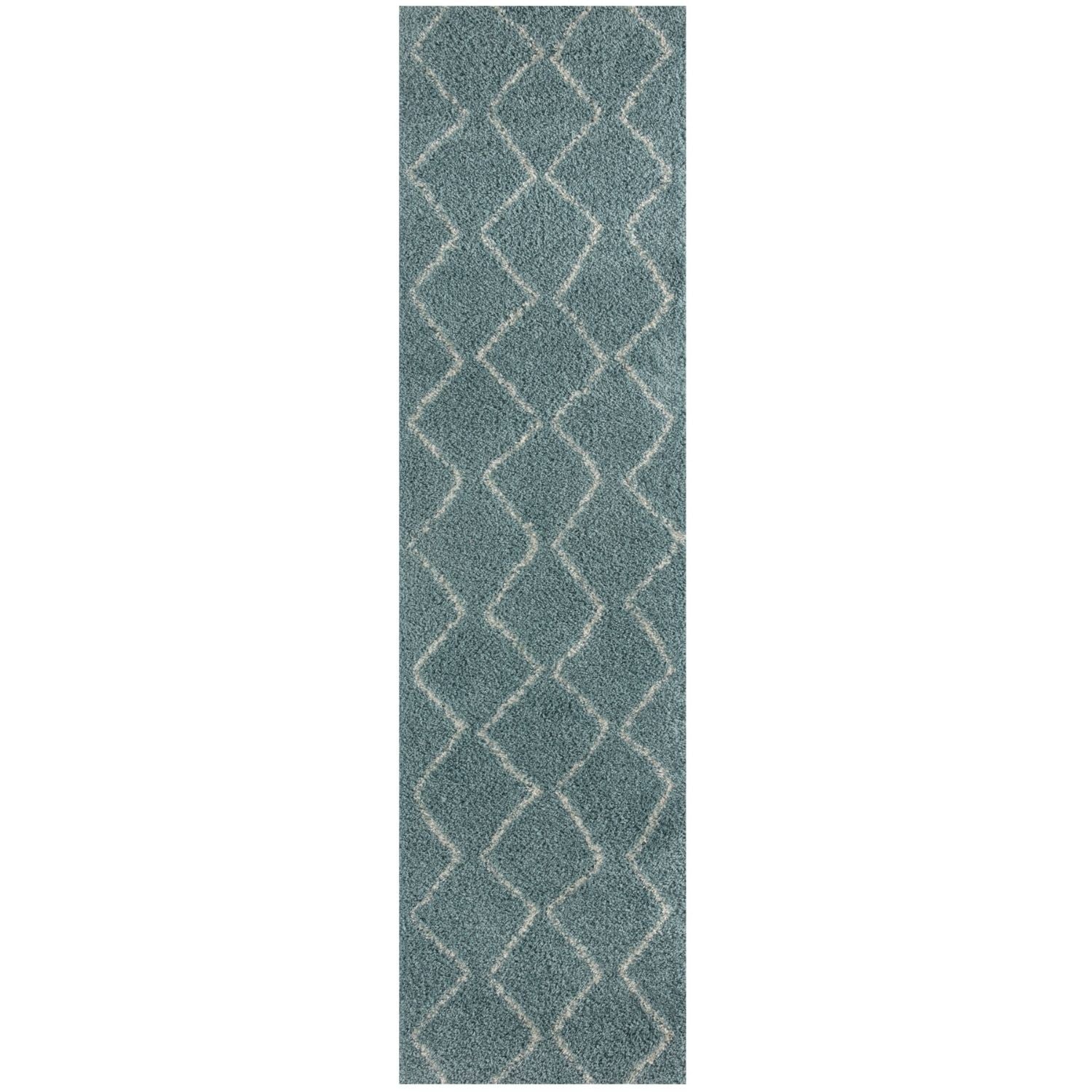 Moroccan Duck Egg Blue Shaggy Rug | 850 - Bargainia.com - 5056584513639 - 3505