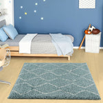Moroccan Duck Egg Blue Shaggy Rug | 850 - Bargainia.com - 