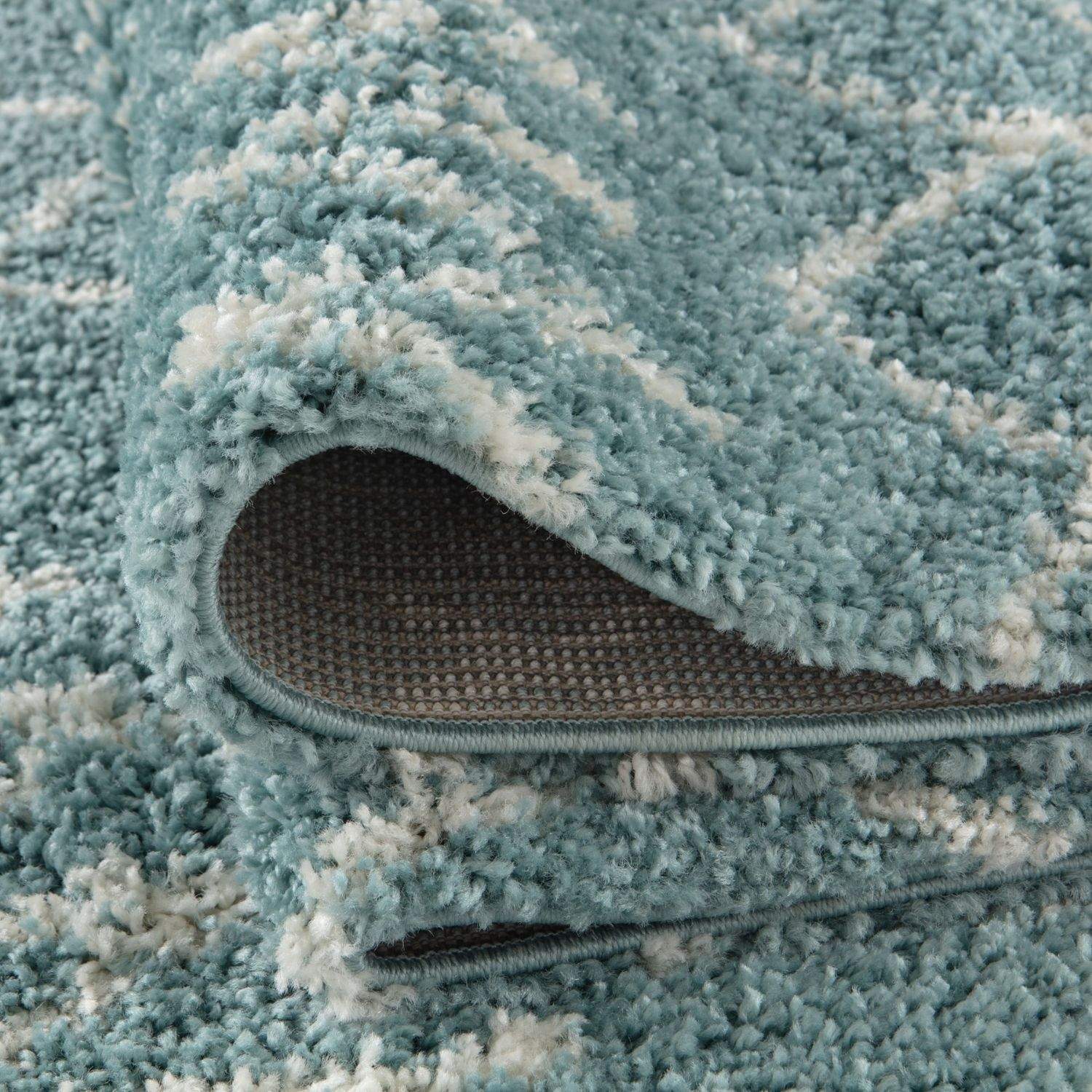 Moroccan Duck Egg Blue Shaggy Rug | 950 - Bargainia.com - 5056584513455 - 3563