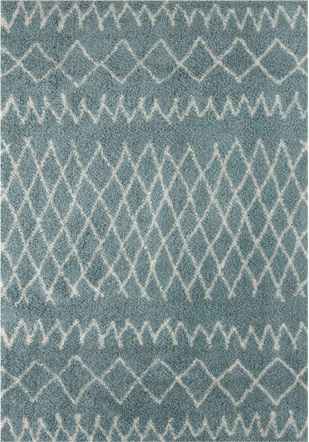 Moroccan Duck Egg Blue Shaggy Rug | 950 - Bargainia.com - 