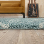 Moroccan Duck Egg Blue Shaggy Rug | 950 - Bargainia.com - 