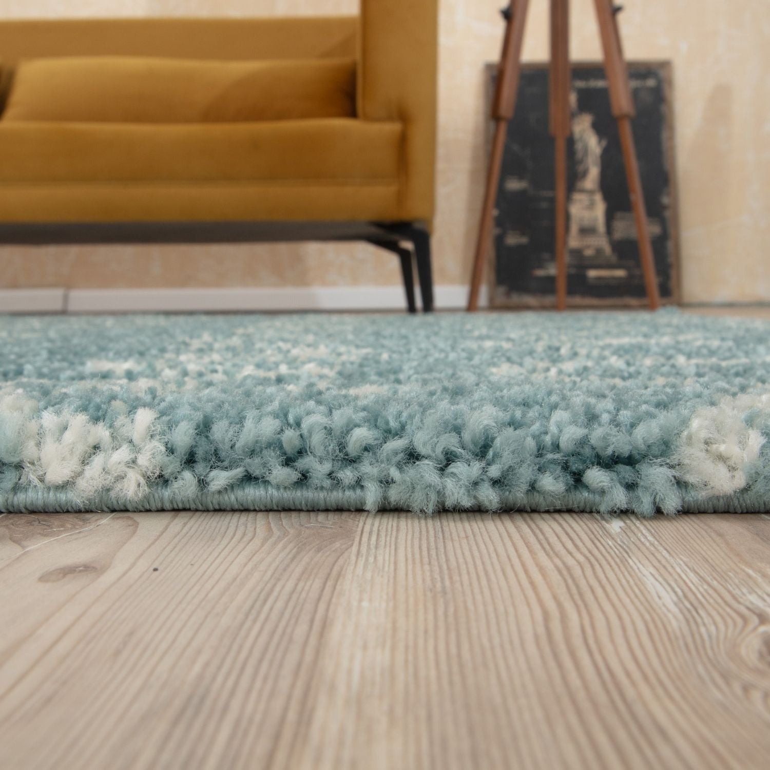 Moroccan Duck Egg Blue Shaggy Rug | 950 - Bargainia.com - 5056584513455 - 3563