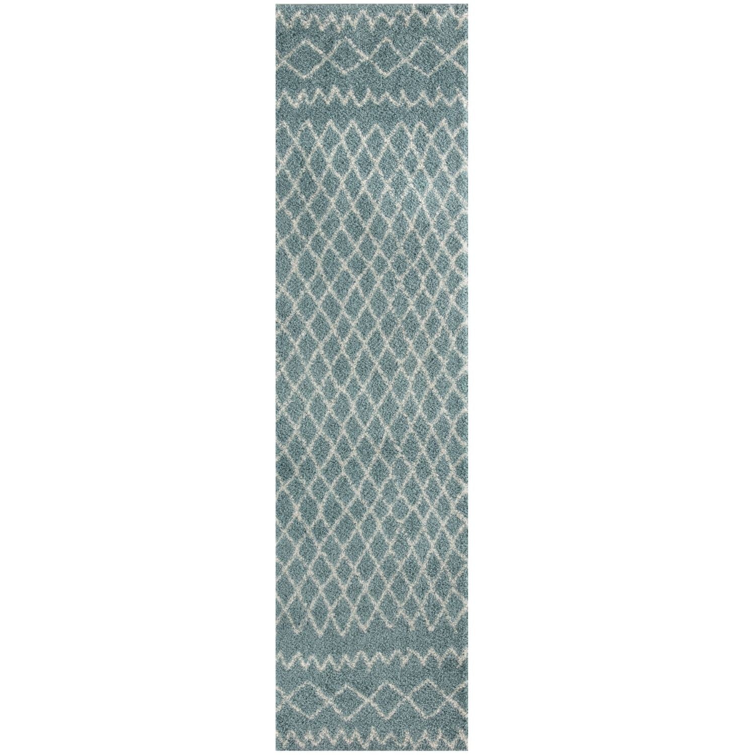 Moroccan Duck Egg Blue Shaggy Rug | 950 - Bargainia.com - 5056584513691 - 3565