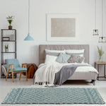 Moroccan Duck Egg Blue Shaggy Rug | 950 - Bargainia.com - 