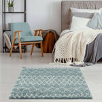 Moroccan Duck Egg Blue Shaggy Rug | 950 - Bargainia.com - 