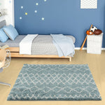 Moroccan Duck Egg Blue Shaggy Rug | 950 - Bargainia.com - 