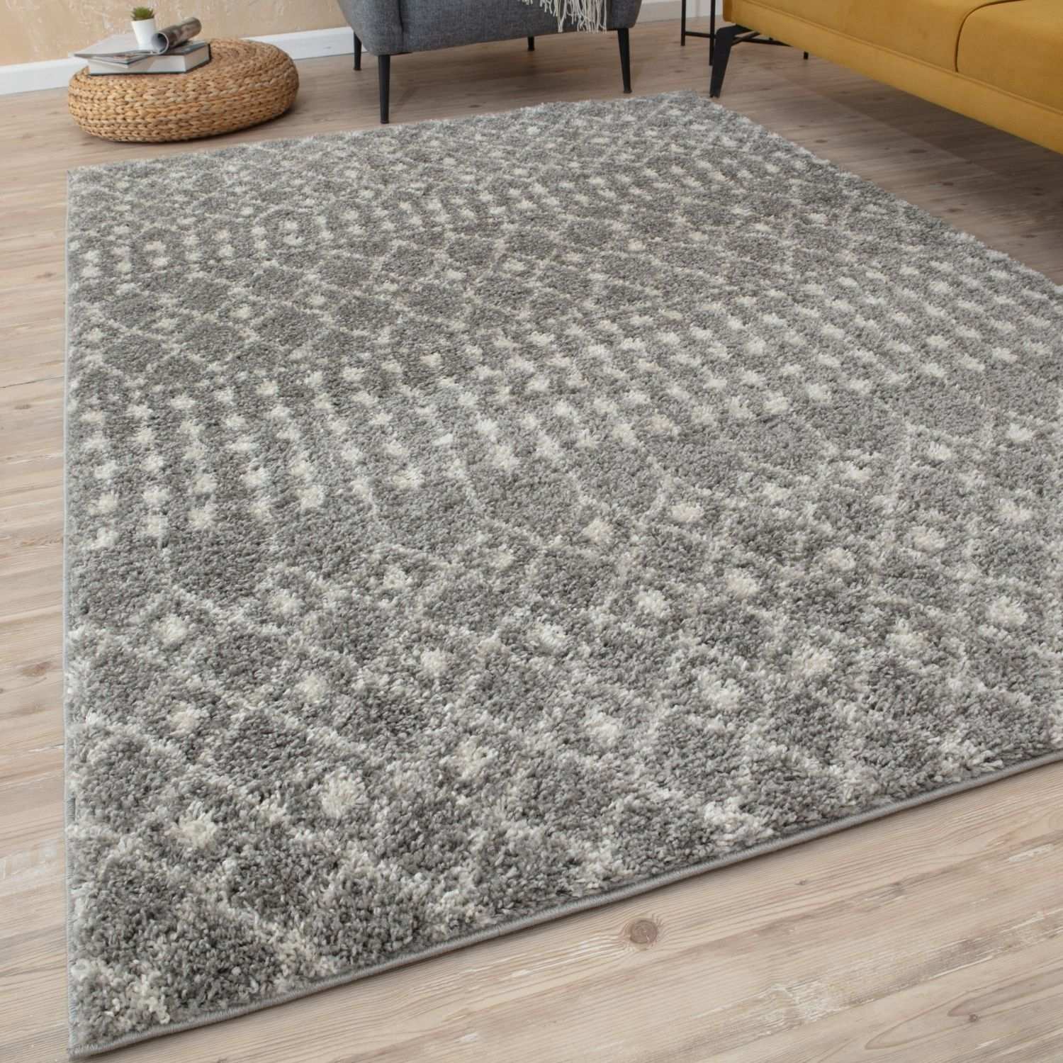 Moroccan Grey Shaggy Rug | 1010 - Bargainia.com - 