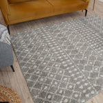 Moroccan Grey Shaggy Rug | 1010 - Bargainia.com - 
