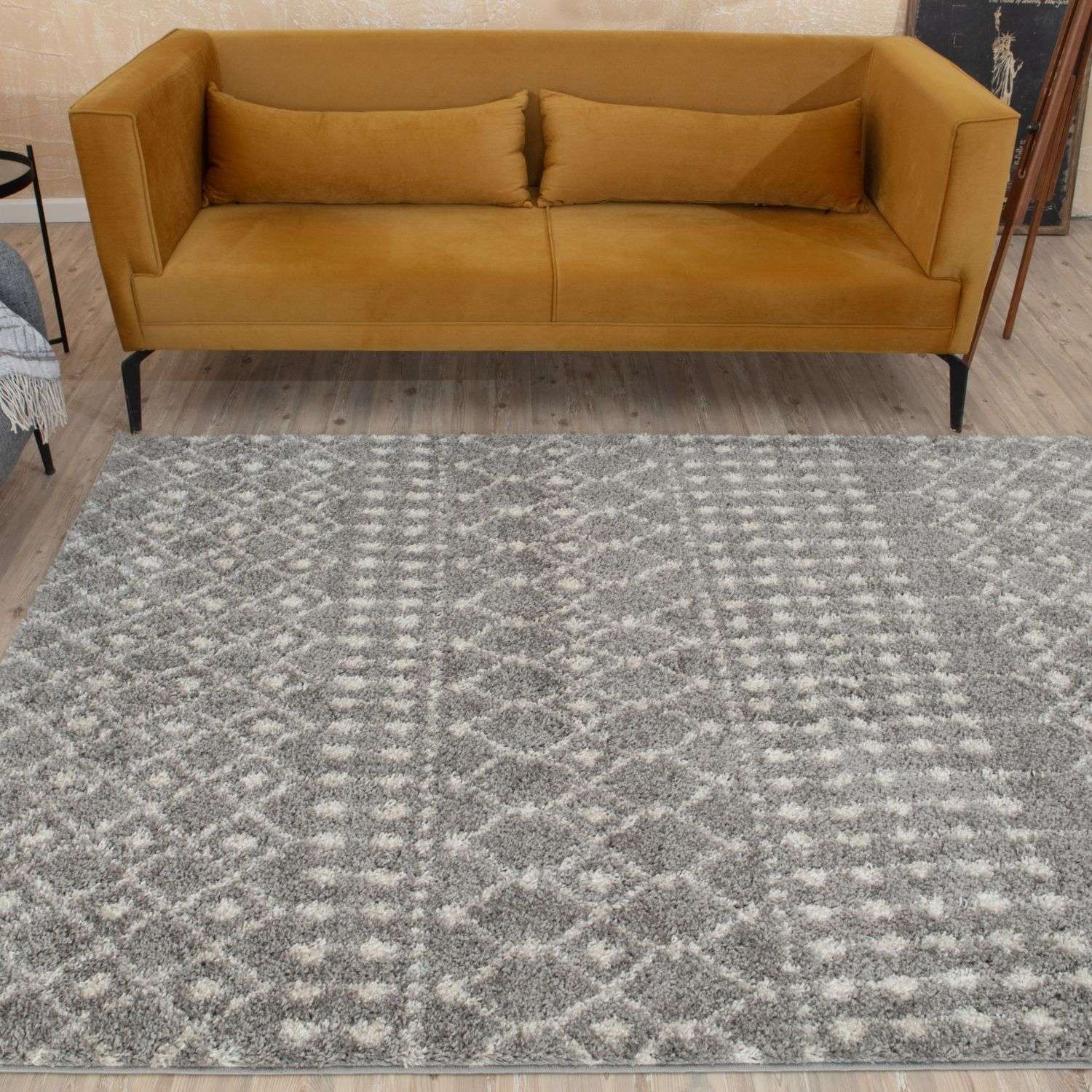 Moroccan Grey Shaggy Rug | 1010 - Bargainia.com - 5056584541496 - 3583